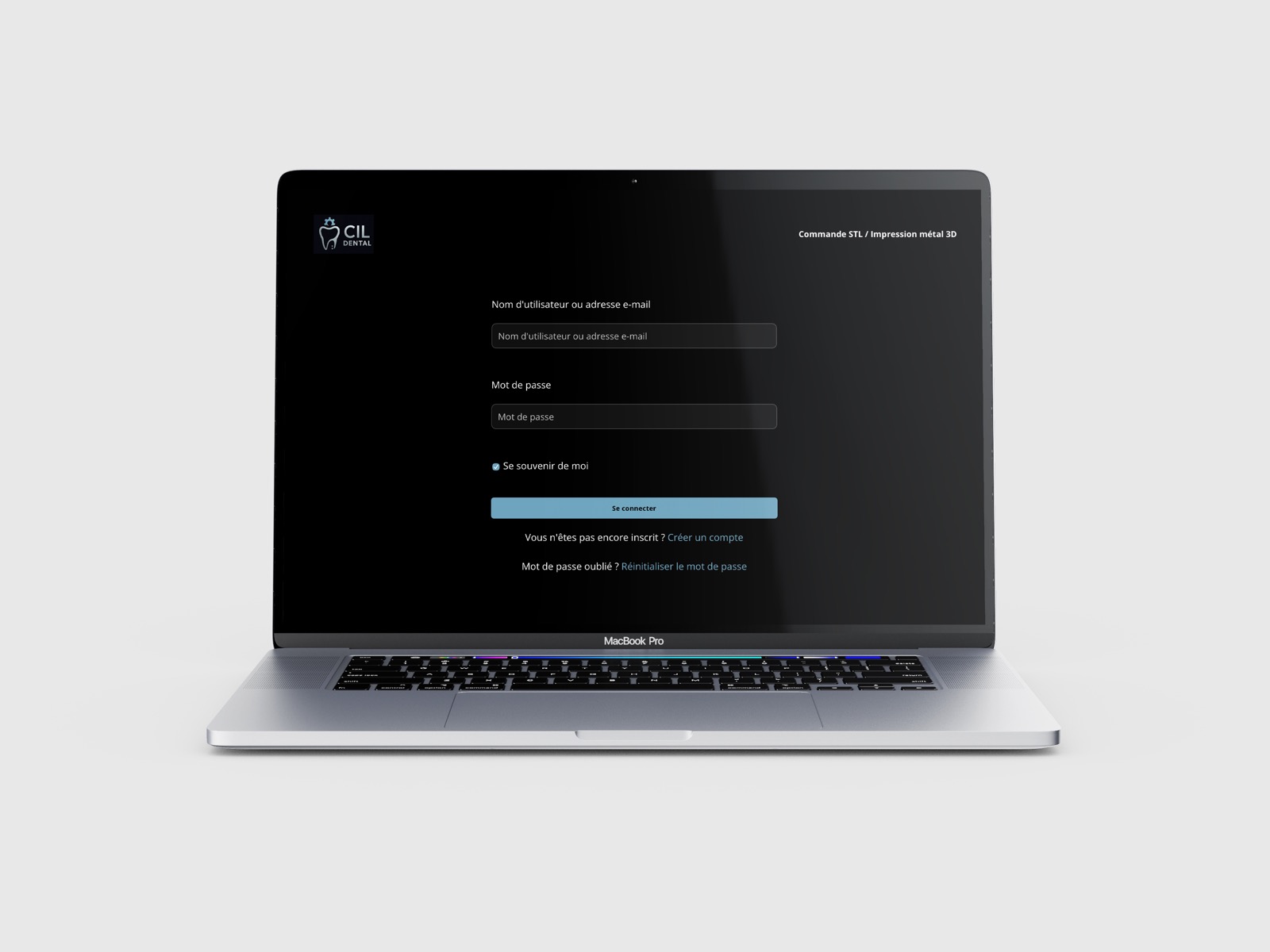 La plateforme CIL Dental sur ordinateur