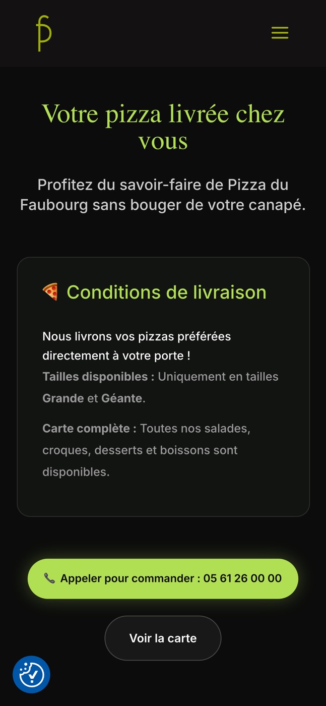 Le site sur mobile