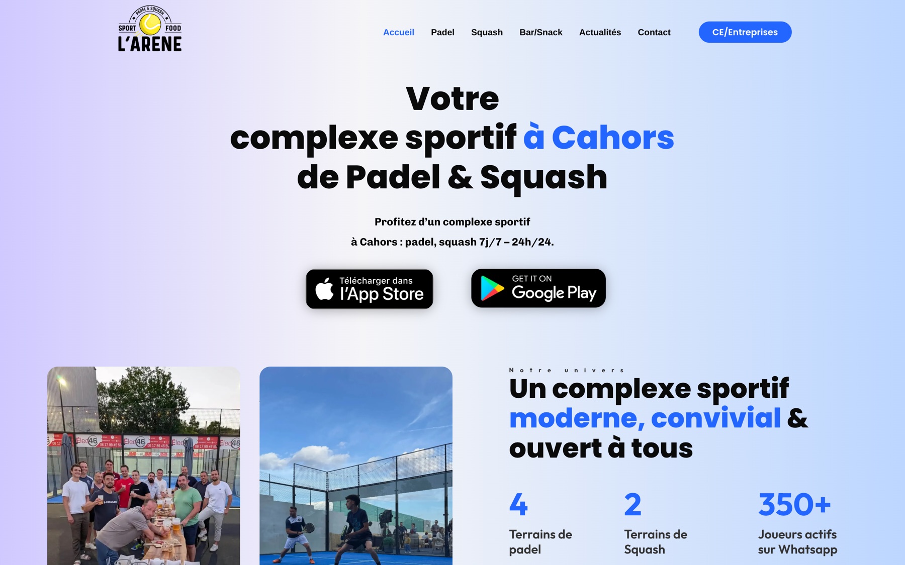 Accueil du site L'Arène